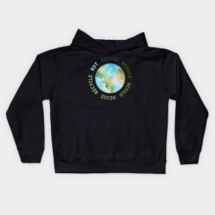 Refuse Reduce Repair Reuse Recycle Rot - Green Eco Kids Hoodie